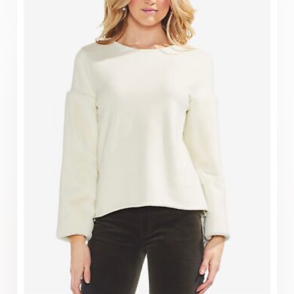 Vince Camuto Faux Fur Sleeve Sweatshirt